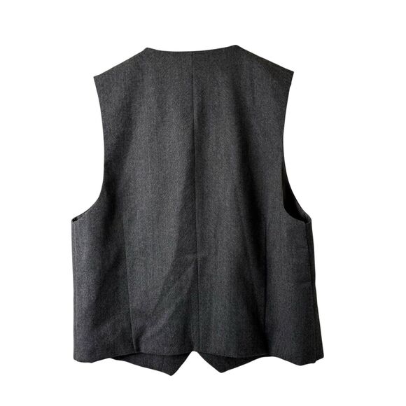 Jos A Bank Men’s 100% Wool Charcoal Gray Waistcoat Vest size XL Preppy Classic - Picture 2 of 8